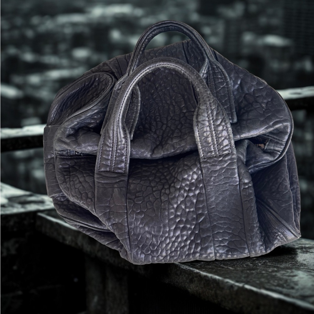 Alexander Wang Rocco Bag | Black Pebbled Leather, Studded Bottom